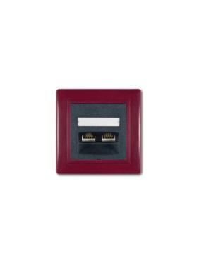 Компьютерная двойная розетка с Keystone модулями Aling-conel PRESTIGE 2хRJ45 кат.5e FTP бордо-бордо-графит арт. 614S.332 Компьютерная двойная розетка с Keystone модулями Aling-conel PRESTIGE 2хRJ45 кат.5e FTP бордо-бордо-графит арт. 614S.332
