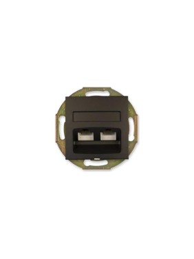 Компьютерная двойная розетка с Keystone модулями Aling-conel PRESTIGE 2хRJ45 кат.5e FTP , механизм, чёрная soft touch арт. 6014S.E1 Компьютерная двойная розетка с Keystone модулями Aling-conel PRESTIGE 2хRJ45 кат.5e FTP , механизм, чёрная soft touch арт. 6014S.E1