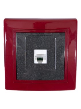 Компьютерная розетка с Keystone модулем Aling-conel PRESTIGE RJ45 кат.6А UTP бордо-бордо-графит арт. 616.332 Компьютерная розетка с Keystone модулем Aling-conel PRESTIGE RJ45 кат.6А UTP бордо-бордо-графит арт. 616.332