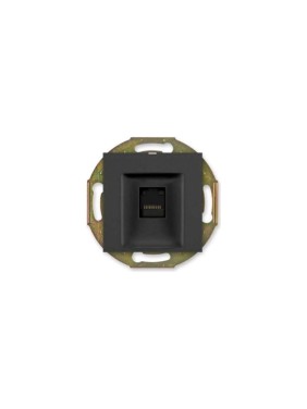 Компьютерная розетка с Keystone модулем Aling-conel PRESTIGE RJ45 кат.6А UTP , механизм, чёрная soft touch арт. 6016.E1 Компьютерная розетка с Keystone модулем Aling-conel PRESTIGE RJ45 кат.6А UTP , механизм, чёрная soft touch арт. 6016.E1