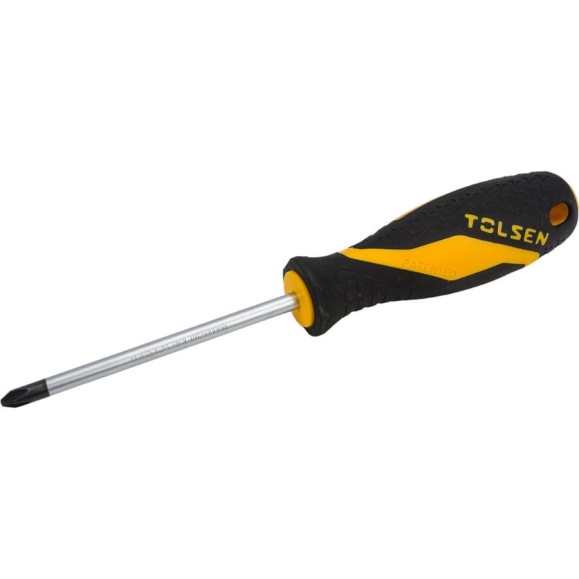 Крестовая отвертка TOLSEN GRIPro Phillips №2, 100 мм 20154 Крестовая отвертка TOLSEN GRIPro Phillips №2, 100 мм 20154