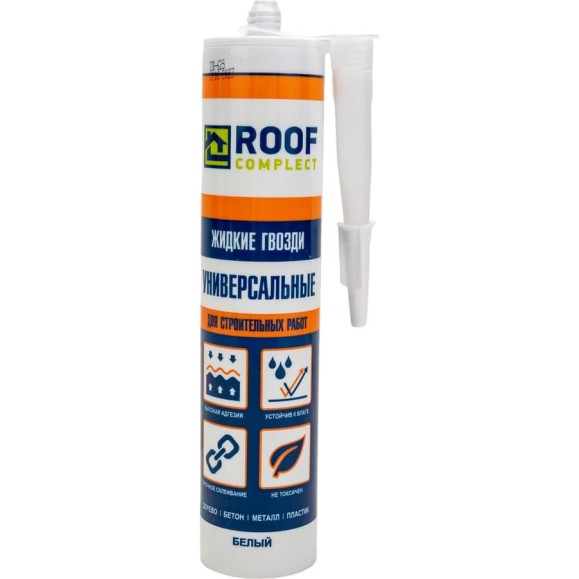 Жидкие гвозди Roof Complect белые, 300 мл 00000398641 Жидкие гвозди Roof Complect белые, 300 мл 00000398641