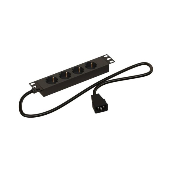 Блок розеток Hyperline SHE10-4SH-1.8IEC для 10 Блок розеток Hyperline SHE10-4SH-1.8IEC для 10