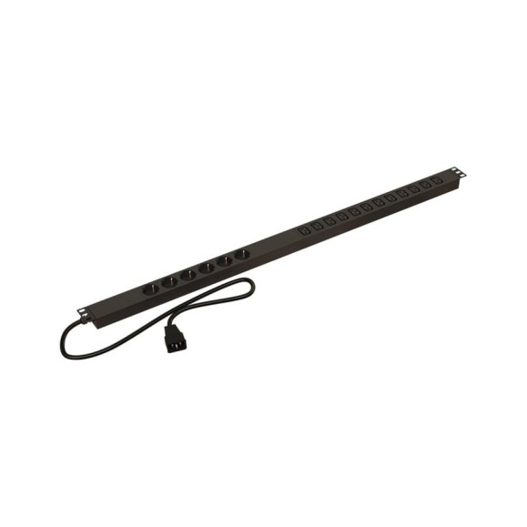 Вертикальный блок розеток Hyperline SHE-6SH-12IEC-2.5AIEC 6 розеток Schuko, 12 розеток IEC320 C13, кабель питания 2.5м (3x1.5 мм2) с вилкой IEC320 C20 16А, 250В, корпус алюминий, черный 488076 Вертикальный блок розеток Hyperline SHE-6SH-12IEC-2.5AIEC 6 розеток Schuko, 12 розеток IEC320 C13, кабель питания 2.5м (3x1.5 мм2) с вилкой IEC320 C20 16А, 250В, корпус алюминий, черный 488076