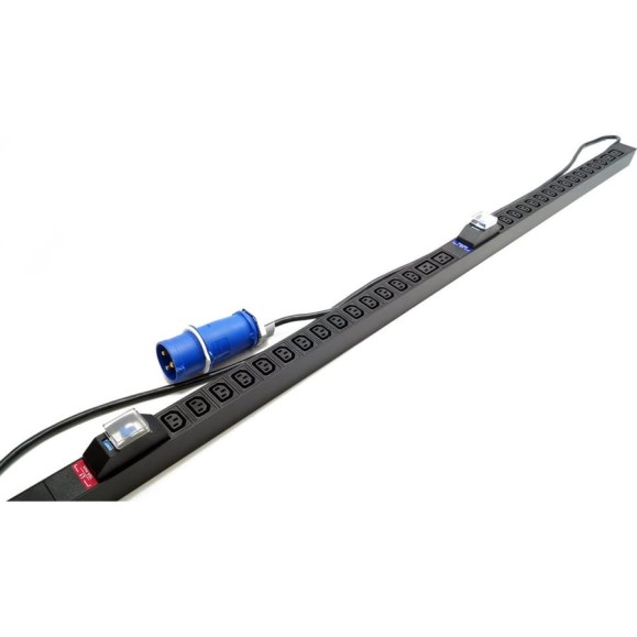 Блок розеток Hyperline She-28iec-4biec-2.5pvb, вертикальный, 28 розеток iec320 c13, 4 розетки iec320 c19, кабель питания 2.5м (3x4.0мм2) с вилкой iec 60309 32a (2p+e), 250в, корпус алюминий, черный 525060 Блок розеток Hyperline She-28iec-4biec-2.5pvb, вертикальный, 28 розеток iec320 c13, 4 розетки iec320 c19, кабель питания 2.5м (3x4.0мм2) с вилкой iec 60309 32a (2p+e), 250в, корпус алюминий, черный 525060
