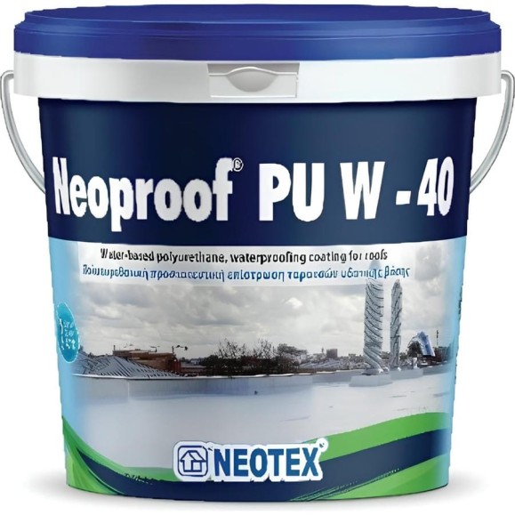 Полиуретановое гидроизоляционное покрытие на водной основе NEOTEX NEOPROOF PU W-40 4кг (белая) Ral 9003 12530700 Полиуретановое гидроизоляционное покрытие на водной основе NEOTEX NEOPROOF PU W-40 4кг (белая) Ral 9003 12530700