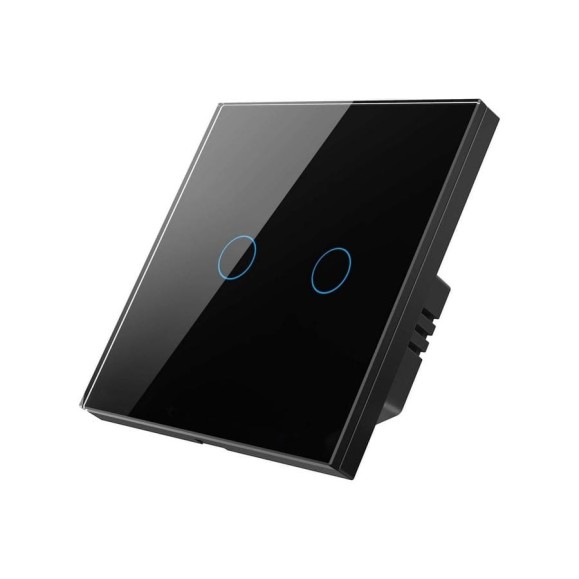 Умный Zigbee выключатель Roximo сенсорный, двухкнопочный, черный SZSEN01-2B