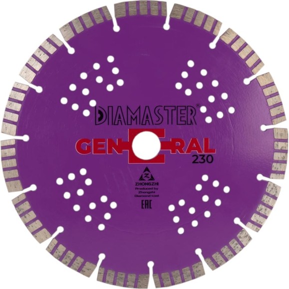Диск сегментный GENERAL 230х2.6х22.2х34х2.8х12 мм, 16Z, универсал/wet/dry Diamaster 001.000.8677 Диск сегментный GENERAL 230х2.6х22.2х34х2.8х12 мм, 16Z, универсал/wet/dry Diamaster 001.000.8677