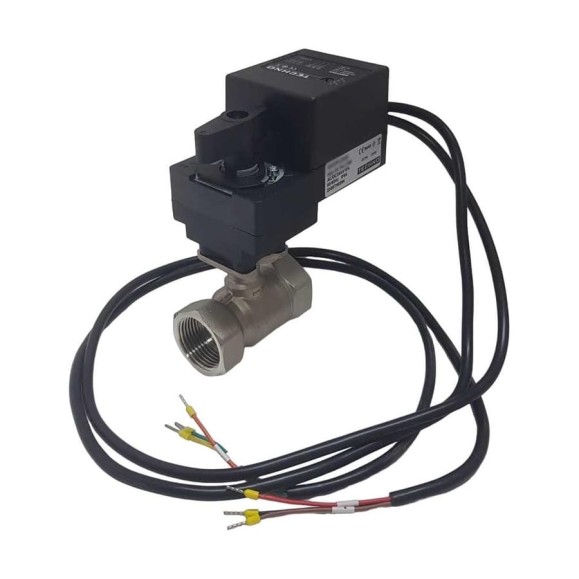 Двухходовой шаровой кран TECHNO HKS220-02AN/24V из нержавеющей стали 304, DN20, резьба G3/4, с электроприводом 2 Нм, 24 В, управление аналоговое 0(2)~10V 660203 Двухходовой шаровой кран TECHNO HKS220-02AN/24V из нержавеющей стали 304, DN20, резьба G3/4, с электроприводом 2 Нм, 24 В, управление аналоговое 0(2)~10V 660203
