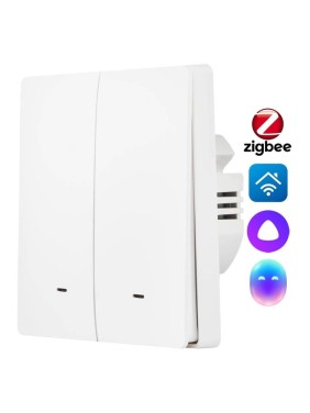 Настенный выключатель zigbee HOMMYN 2 клавиши (без нейтрали) SWZBNN02W НС-1587119