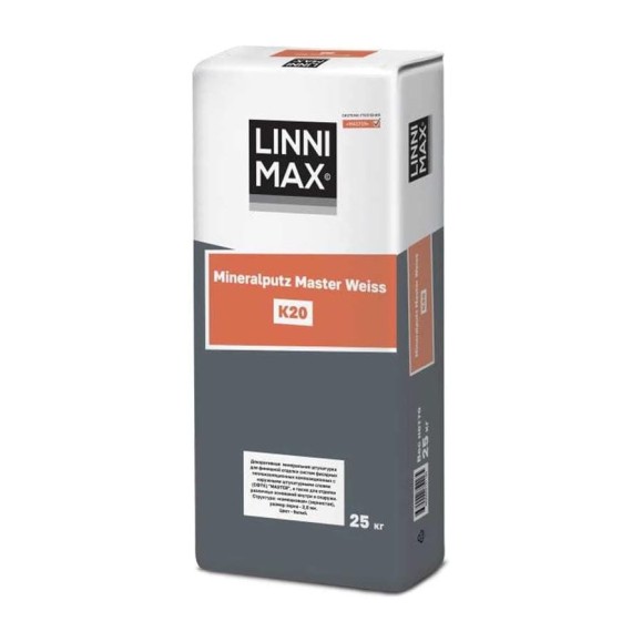 Декоративный штукатурный состав LINNIMAX Mineralputz Master Weiss K20 25 кг 746100013 Декоративный штукатурный состав LINNIMAX Mineralputz Master Weiss K20 25 кг 746100013