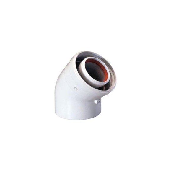 Коаксиальный отвод Baxi 45, диаметр 60/100 мм (заменяет KHG 714017810. используется для промежуточных соединений) KHG71410161-