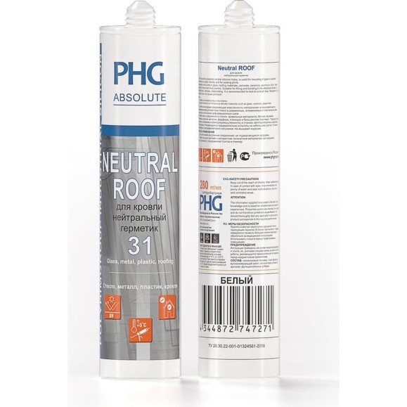 Силиконовый герметик PHG Absolute Neutral Roof белый 280 ml 448745 Силиконовый герметик PHG Absolute Neutral Roof белый 280 ml 448745