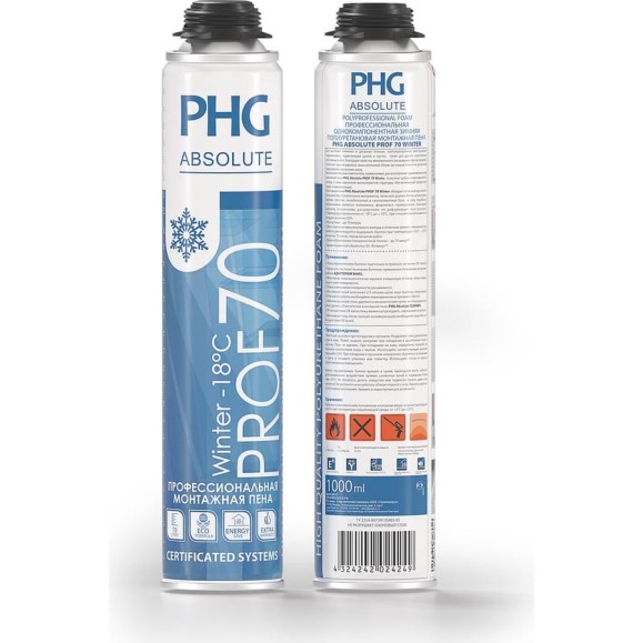 Професcиональная монтажная пена PHG Absolute PROF 70 л 1000 ml Winter 242420 Професcиональная монтажная пена PHG Absolute PROF 70 л 1000 ml Winter 242420