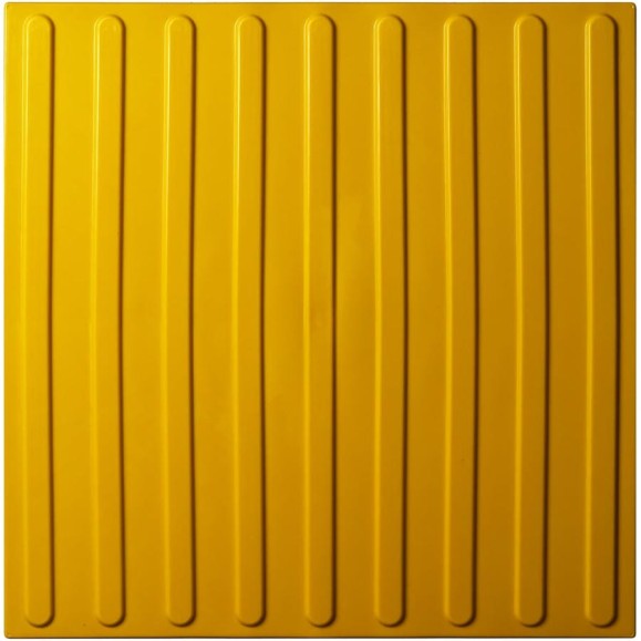 Тактильная плитка PALITRA TECHNOLOGY направление движения, полоса 10шт 50245-1-PVC-500x500x4-Y-10