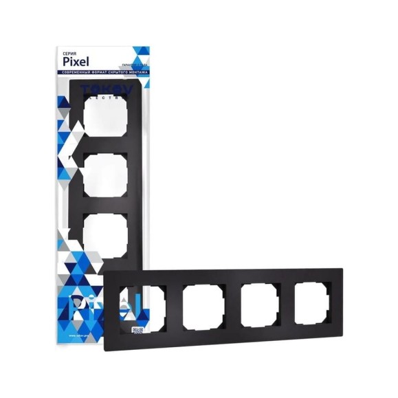 Рамка TOKOV ELECTRIC 4-местная Pixel универсальная, карбон TKE-PX-RM4-C14 Рамка TOKOV ELECTRIC 4-местная Pixel универсальная, карбон TKE-PX-RM4-C14