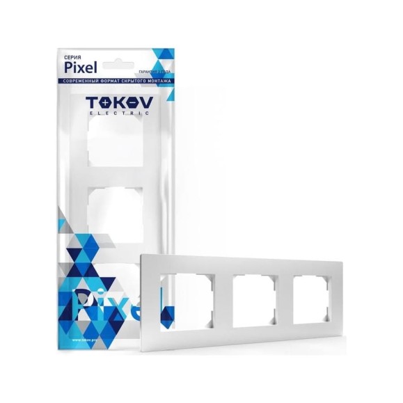 Рамка TOKOV ELECTRIC 3-местная Pixel универсальная, белый TKE-PX-RM3-C01 Рамка TOKOV ELECTRIC 3-местная Pixel универсальная, белый TKE-PX-RM3-C01