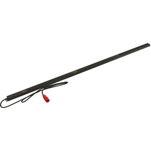 Вертикальный блок розеток Hyperline SHE-36IEC-6BIEC-AV-3PVR 36 розеток IEC320 C13, 6 розеток IEC320 C19, амперметр/вольтметр, кабель питания 3м (5x4.0мм2) с вилкой IEC 60309 16 А (3P+N+E), 380 В, 1915x44.5x44.5 мм (ДхШхВ), корпус алюминий, черный 485351 Вертикальный блок розеток Hyperline SHE-36IEC-6BIEC-AV-3PVR 36 розеток IEC320 C13, 6 розеток IEC320 C19, амперметр/вольтметр, кабель питания 3м (5x4.0мм2) с вилкой IEC 60309 16 А (3P+N+E), 380 В, 1915x44.5x44.5 мм (ДхШхВ), корпус алюминий, черный 485351
