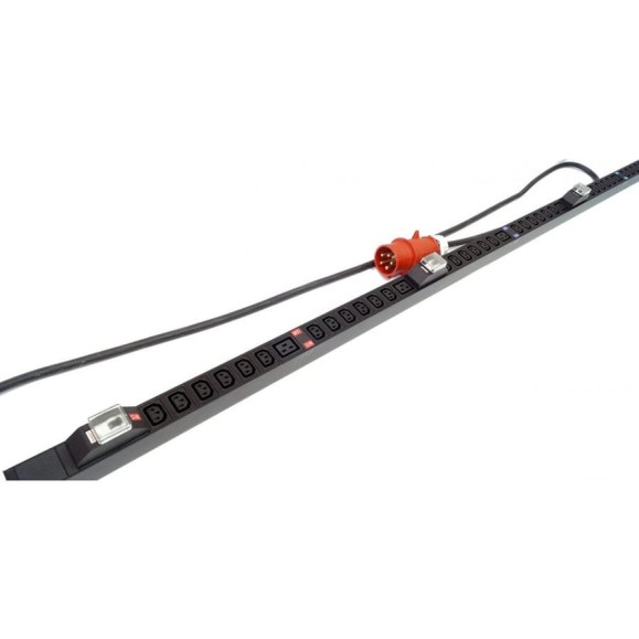 Вертикальный блок розеток Hyperline SHE-36IEC-6bIEC-b-3x32-3PVR 36 розеток IEC320 c13, 6 розеток IEC320 c19, автоматический выключатель, кабель питания 3 м (5x4.0 мм2) с вилкой IEC 60309 32 А (3P+N+E), 380 В, корпус алюминий, черный 510522 Вертикальный блок розеток Hyperline SHE-36IEC-6bIEC-b-3x32-3PVR 36 розеток IEC320 c13, 6 розеток IEC320 c19, автоматический выключатель, кабель питания 3 м (5x4.0 мм2) с вилкой IEC 60309 32 А (3P+N+E), 380 В, корпус алюминий, черный 510522
