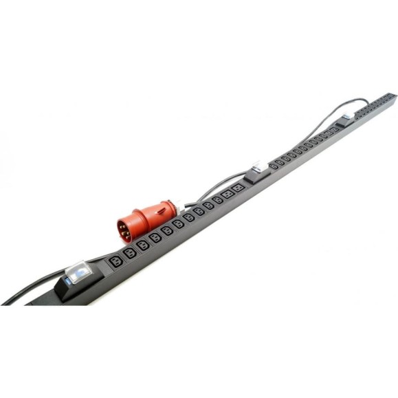 Вертикальный блок розеток Hyperline SHE-30IEC-6BIEC-B-3x16-3PVR 30 розеток IEC320 c13, 6 розеток IEC320 c19, автоматический выключатель, кабель питания 3 м (5x4.0 мм2) с вилкой IEC 60309 16 А (3P+N+E), 380 В, корпус алюминий, черный 525056 Вертикальный блок розеток Hyperline SHE-30IEC-6BIEC-B-3x16-3PVR 30 розеток IEC320 c13, 6 розеток IEC320 c19, автоматический выключатель, кабель питания 3 м (5x4.0 мм2) с вилкой IEC 60309 16 А (3P+N+E), 380 В, корпус алюминий, черный 525056