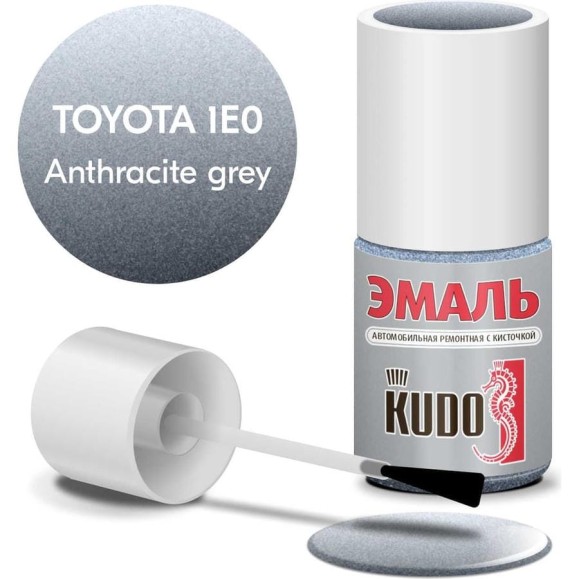 Эмаль автомобильная ремонтная с кисточкой KUDO TOYOTA 1E0 Anthracite grey металлик KU-74805 Эмаль автомобильная ремонтная с кисточкой KUDO TOYOTA 1E0 Anthracite grey металлик KU-74805