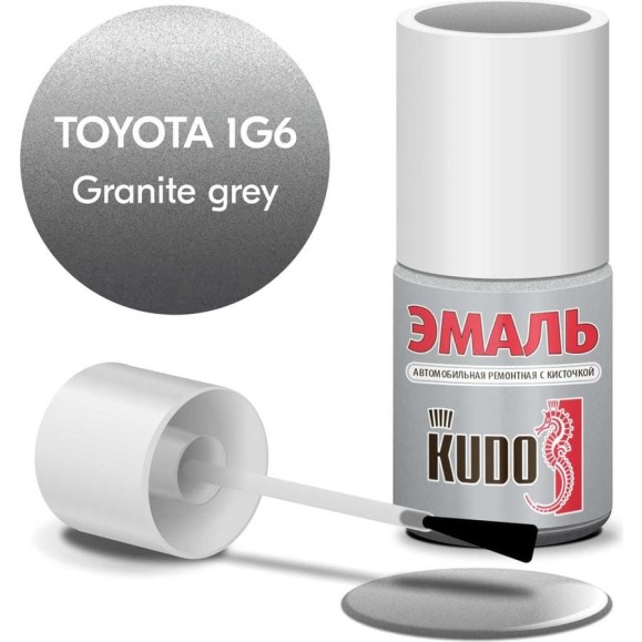 Эмаль автомобильная ремонтная с кисточкой KUDO TOYOTA 1G6 Granite grey металлик KU-74807 Эмаль автомобильная ремонтная с кисточкой KUDO TOYOTA 1G6 Granite grey металлик KU-74807