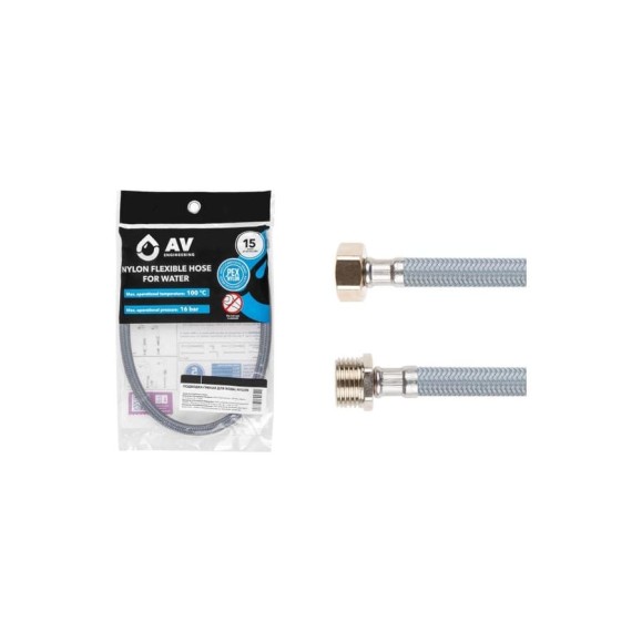Подводка гибкая AV Engineering Nylon, гайка 1/2 - штуцер 1/2, 60см AVE20960 Подводка гибкая AV Engineering Nylon, гайка 1/2 - штуцер 1/2, 60см AVE20960
