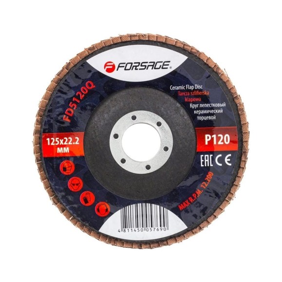 Круг лепестковый керамический торцевой 125х22.2 мм Forsage F-FD5120Q(51952)