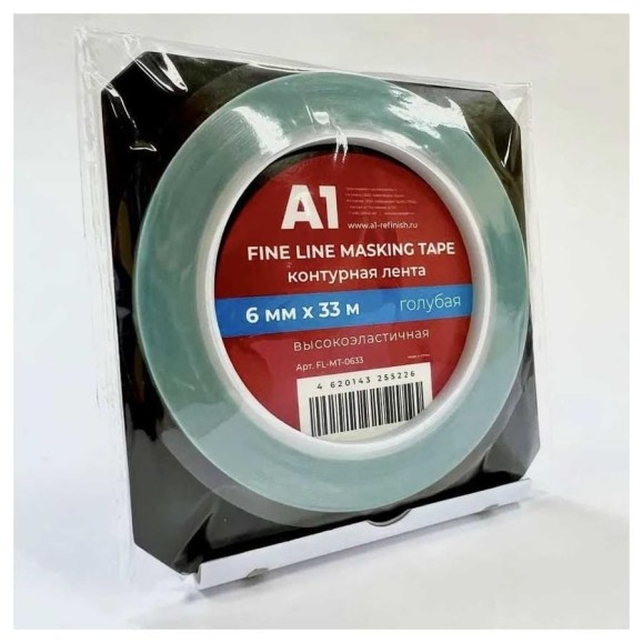Контурная лента голубая A1 FINE LINE MASKING TAPE 6 мм Х 33 м FL-MT-0633 Контурная лента голубая A1 FINE LINE MASKING TAPE 6 мм Х 33 м FL-MT-0633