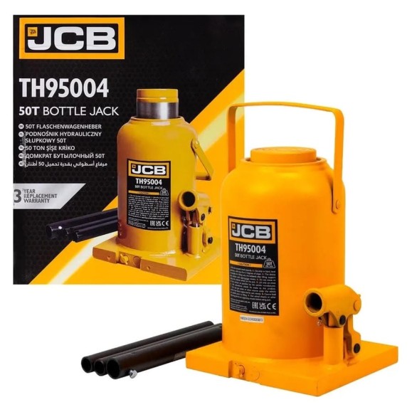 Домкрат бутылочный JCB 50 т с клапаном JCB-TH95004(58037) Домкрат бутылочный JCB 50 т с клапаном JCB-TH95004(58037)