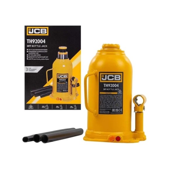 Домкрат бутылочный JCB 20 т с клапаном JCB-TH92004(58020) Домкрат бутылочный JCB 20 т с клапаном JCB-TH92004(58020)
