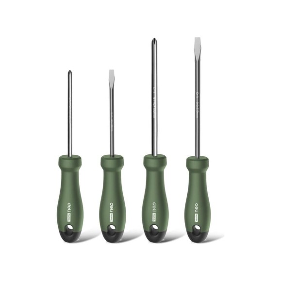 Набор отверток Deli «Home Series Green» HT1004L 4шт (PH1x100, PH2x150, SL5x100, SL6x150, Cr-V, Soft Touch рукоятка, эксклюзивный дизайн) 130275 Набор отверток Deli «Home Series Green» HT1004L 4шт (PH1x100, PH2x150, SL5x100, SL6x150, Cr-V, Soft Touch рукоятка, эксклюзивный дизайн) 130275