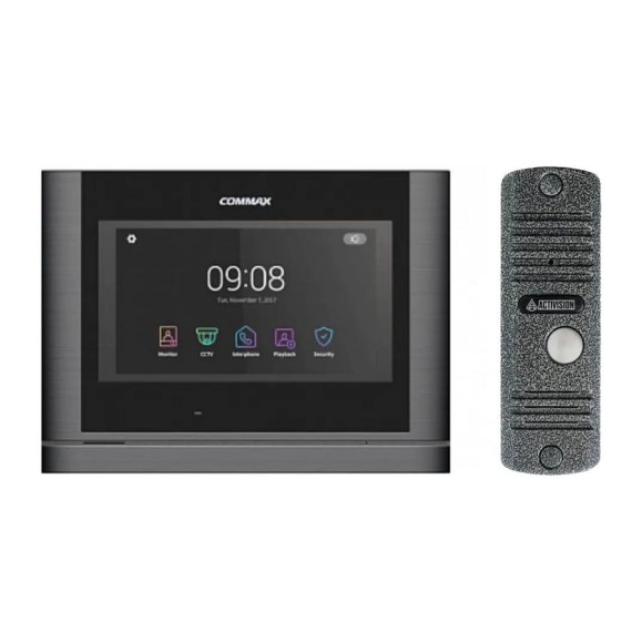 Комплект видеодомофона и вызывной панели COMMAX CDV-704mf (Темное серебро Black smog) / AVC 305 (Серебро) CDV-704mf(DarksilverBlackSmog)/AVC305S Комплект видеодомофона и вызывной панели COMMAX CDV-704mf (Темное серебро Black smog) / AVC 305 (Серебро) CDV-704mf(DarksilverBlackSmog)/AVC305S