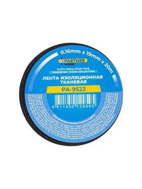 Лента изоляционная тканевая Partner 19мм x 20м (черная) PA-9523(17264)