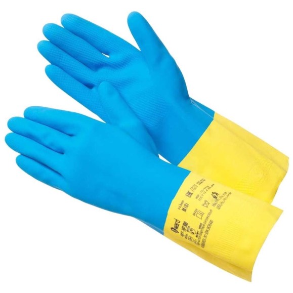 Перчатки GWARD HP300 КЩС К80 Щ50 из латекса и неопрена, двуцветные, р. M 1 пара в упаковке арт. HP300 HP300/M1