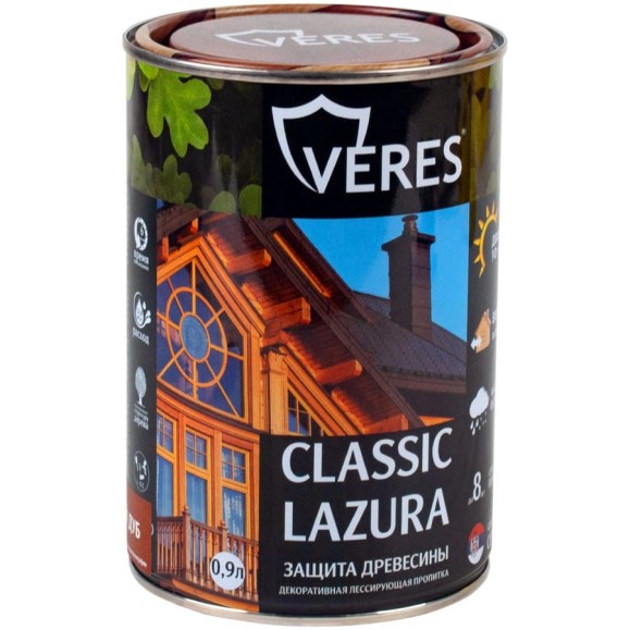 Пропитка Veres Classic Lazura №7 махагон 0.9 л 1/6 42009