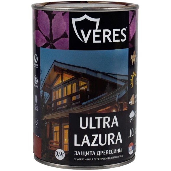 Пропитка Veres Ultra Lazura №3 тик 0.9 л 1/6 42029 Пропитка Veres Ultra Lazura №3 тик 0.9 л 1/6 42029