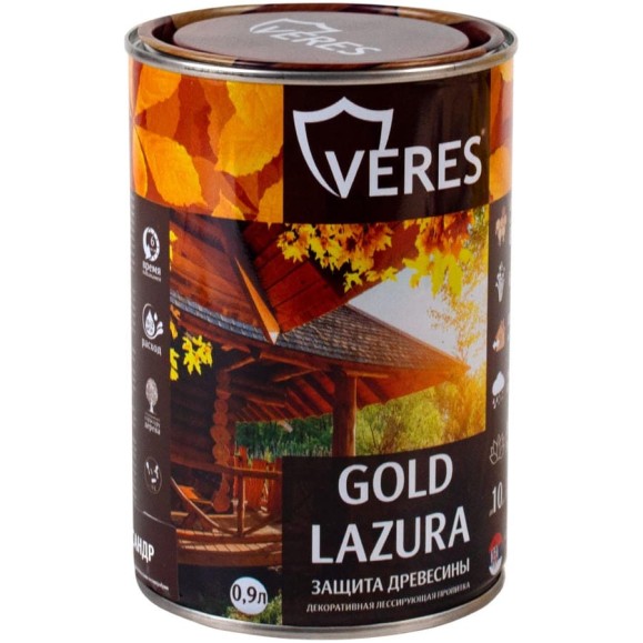 Пропитка Veres Gold Lazura №7 махагон 0.9 л 1/6 42713 Пропитка Veres Gold Lazura №7 махагон 0.9 л 1/6 42713