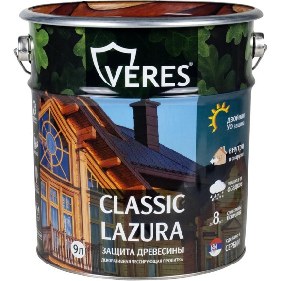 Пропитка Veres Classic Lazura №29 калужница 9 л 1 205668