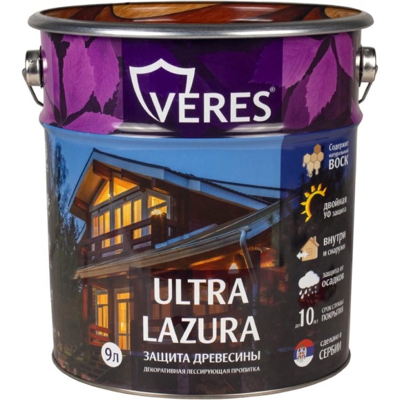 Пропитка Veres Ultra Lazura №29 калужница 9 л 1 205672 Пропитка Veres Ultra Lazura №29 калужница 9 л 1 205672