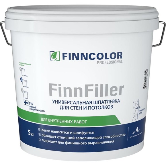 Шпатлевка финишная Finnfiller 3 л Tikkurila 700008047 Шпатлевка финишная Finnfiller 3 л Tikkurila 700008047