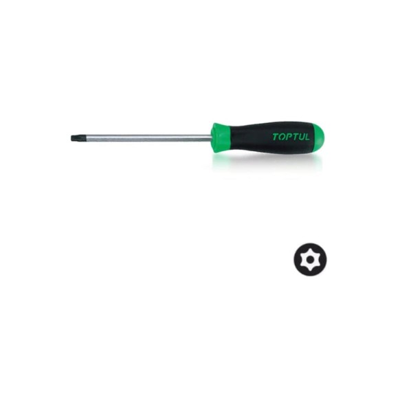 Отвертка TOPTUL TORX T8x75 мм, с отверстием FEAB0808 Отвертка TOPTUL TORX T8x75 мм, с отверстием FEAB0808