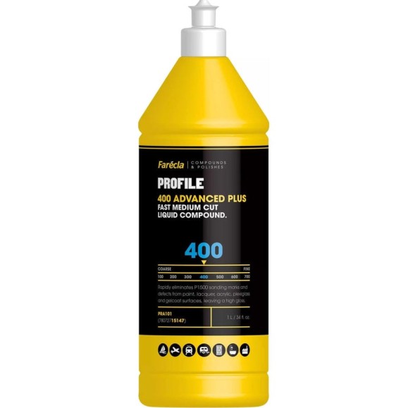 Полировальная эмульсия Farecla Profile Advanced Plus 400 Liquid Compound 1 L PRA101 Полировальная эмульсия Farecla Profile Advanced Plus 400 Liquid Compound 1 L PRA101