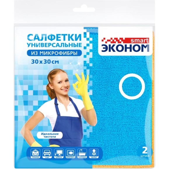 Салфетки универсальные микрофибровые АВАНГАРД ЭКОНОМ 30x30 см, 2 шт. ESM-72645 Салфетки универсальные микрофибровые АВАНГАРД ЭКОНОМ 30x30 см, 2 шт. ESM-72645