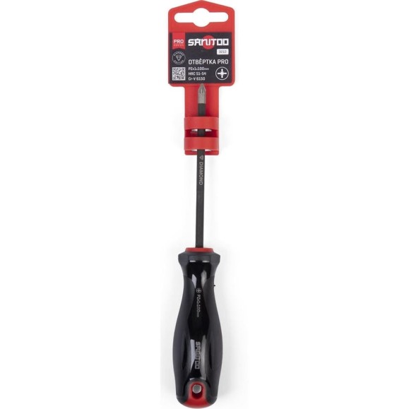 Отвертка Sanitoo PRO Diamond PZ1x100 мм, с алмазным покрытием 3212 Отвертка Sanitoo PRO Diamond PZ1x100 мм, с алмазным покрытием 3212