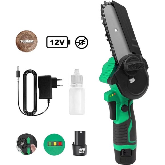 Пила цепная аккумуляторная Zitrek GreenSaw 12 (12 В, 1.5 Ач Li-ion аккумулятор 2 шт, ЗУ) 082-1859 Пила цепная аккумуляторная Zitrek GreenSaw 12 (12 В, 1.5 Ач Li-ion аккумулятор 2 шт, ЗУ) 082-1859