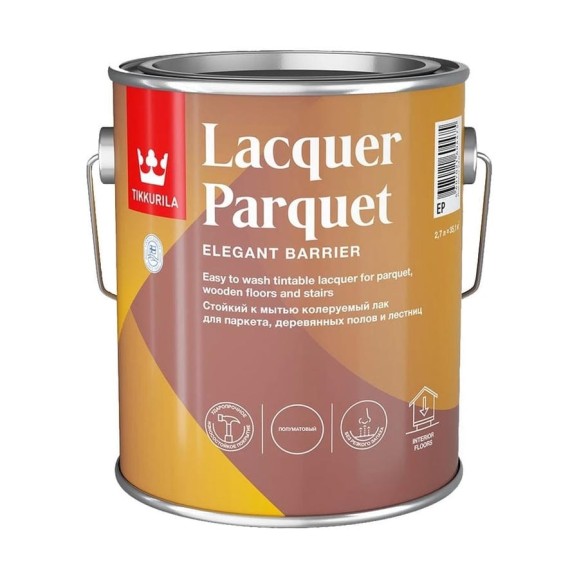 Паркетный лак Tikkurila LACQUER PARQUET EP п/мат 2,7л 700001146 Паркетный лак Tikkurila LACQUER PARQUET EP п/мат 2,7л 700001146