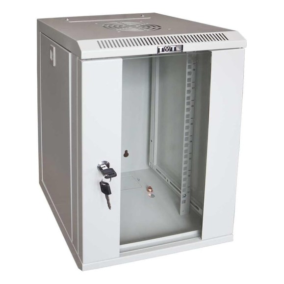 Шкаф настенный TWT 10", 9U 312x300, стеклянная дверь, серый TWT-CBW10G-9U-3x3-GY Шкаф настенный TWT 10", 9U 312x300, стеклянная дверь, серый TWT-CBW10G-9U-3x3-GY