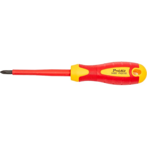 Диэлектрическая отвертка ProsKit SD-810-P2 1000В (+ #2x100) 00469024 Диэлектрическая отвертка ProsKit SD-810-P2 1000В (+ #2x100) 00469024