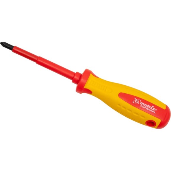 Диэлектрическая отвертка Insulated Ph2x100 мм MATRIX CrMo, до 1000 В PROFESSIONAL 12928 Диэлектрическая отвертка Insulated Ph2x100 мм MATRIX CrMo, до 1000 В PROFESSIONAL 12928